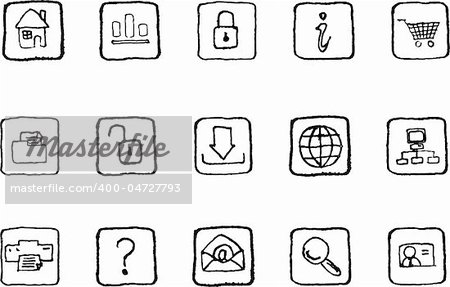 website and internet icons grunge line