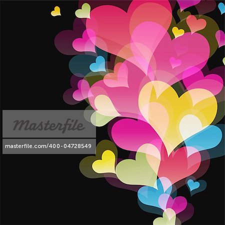 vector background with hearts Illustration for your design.