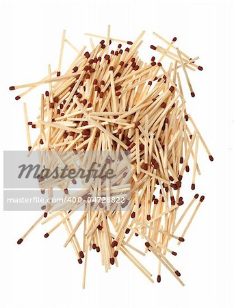 a bunch of matches isolated on white background