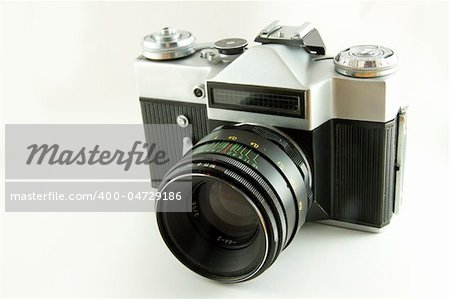 An analog camera isolated on white background