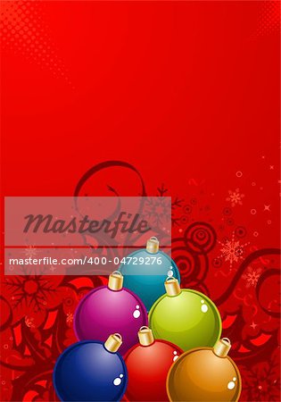 Christmas background with sphere, element for design, vector illustration