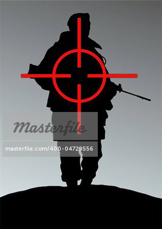 Illustration of a soldier being targeted