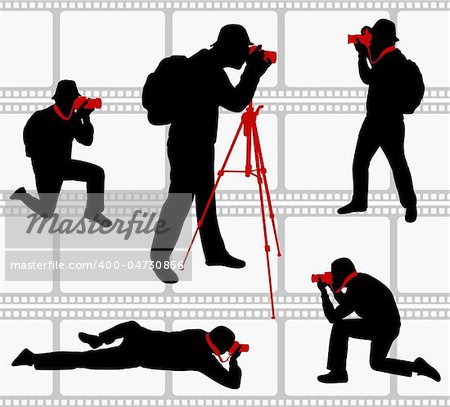 photographers silhouettes - vector