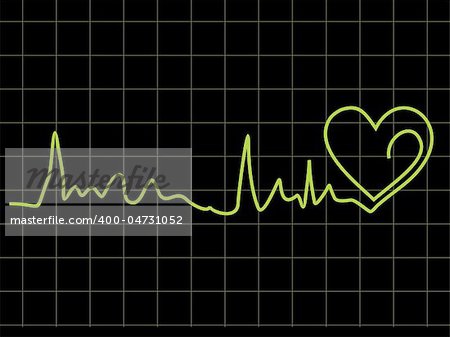 abstract heart beat chart  with black background