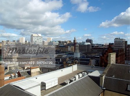 Aerial view of the city of Glasgow, Scotland