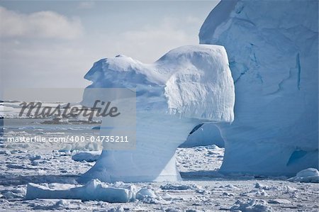 Antarctic iceberg in the snow