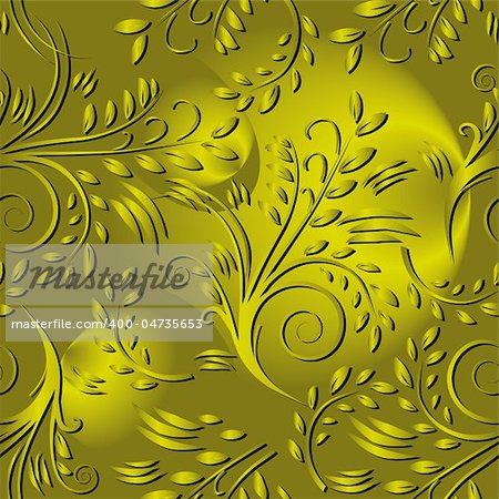 Seamless background with gold leaves. Vector illustration. Vector art in Adobe illustrator EPS format, compressed in a zip file. The different graphics are all on separate layers so they can easily be moved or edited individually. The document can be scaled to any size without loss of quality.