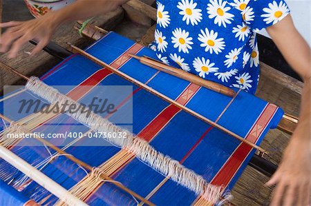 Traditional textile weaving in a Lombok village