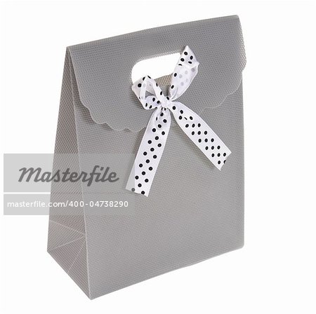 the grey package isolated on white background