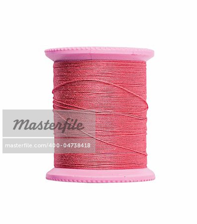 Bright red thread isolated on white