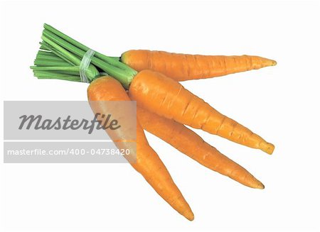 Fresh tasty carrots isolated on white background