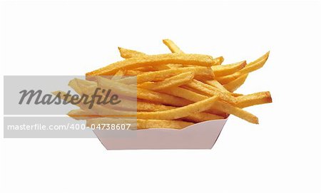 French fries potatoes isolated on white background