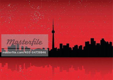 vector cityscape of Toronto