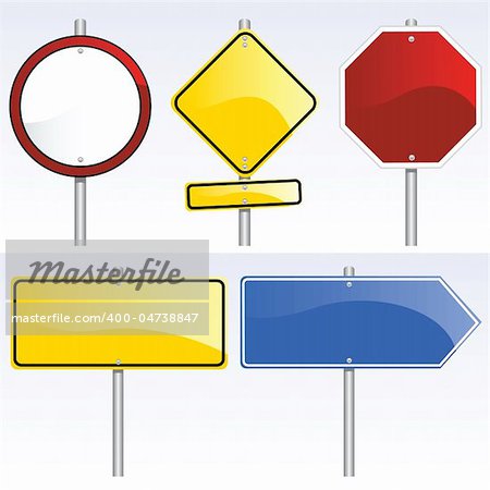 vector set of blank traffic signs