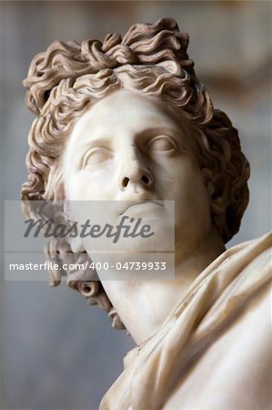 This sculpture is marble copy of lost bronze original made by Greek sculptor Leochares. Exposed in Vatican Museum, Rome, Italy