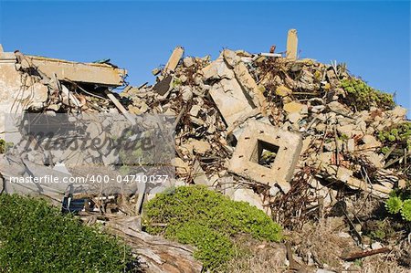 Building remains, Alcatraz Penitentiary, Alcatraz Island, San Francisco Bay, California