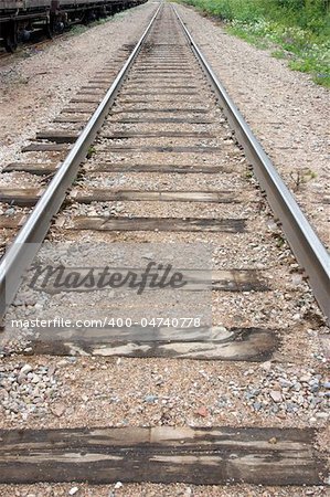 Old railway track with diminishing perspective