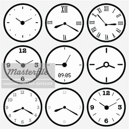 vector set of various clocks