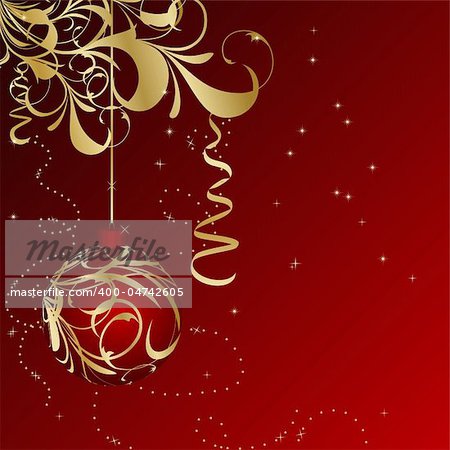 elegant christmas floral background with balls. Vector