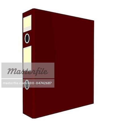 Realistic illustration of close red folder isolated on white background - vector