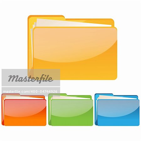 illustration of set of colorful folder icon on an isolated background