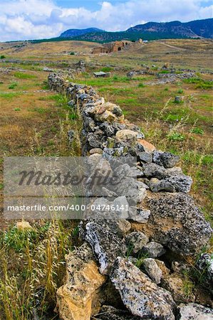 The ruins of an ancient temple in the mountains in Turkey