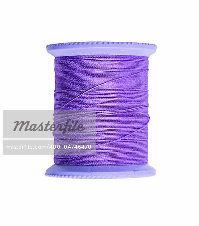 Bright violet thread isolated on white