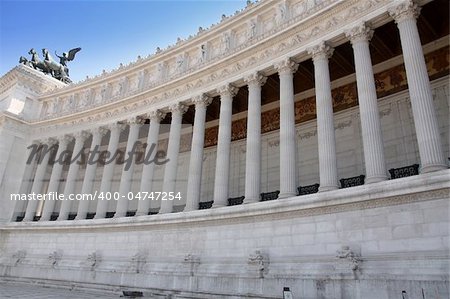 details of large column, Vittorio Emanuele, The Piazza Venezia in Rome, Italy