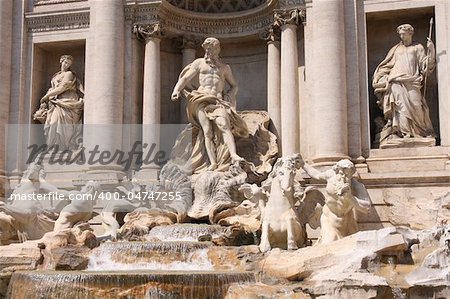 The Trevi Fountain ( Fontana di Trevi ) in Rome, Italy