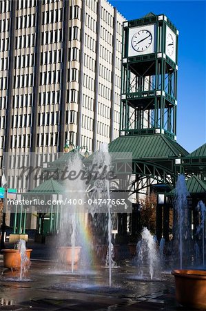 Clock Tower in downtown Memphis, Tennessee, USA.