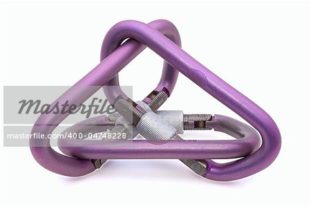 Three Carabiners Figure 1 isolated on the white background