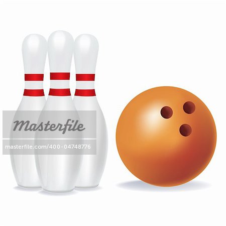 illustration of bowling vector with bowling pins