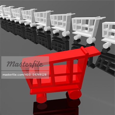 3d image of shopping cart