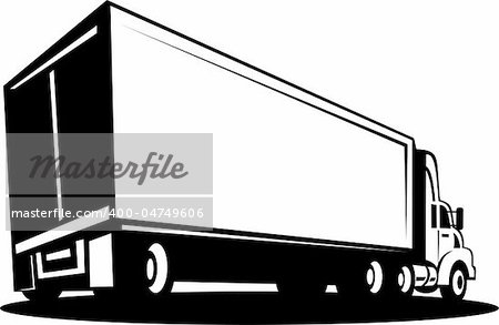 illustration of a Truck and trailer isolated on white background