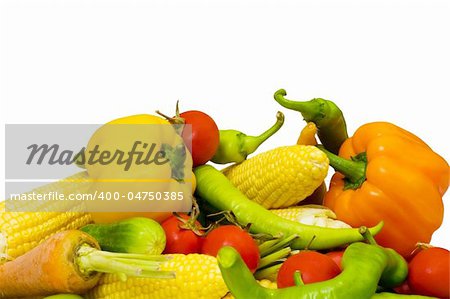 Various vegetables isolated on the white background