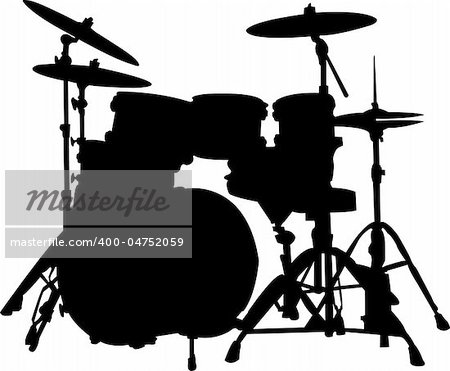 drums silhouette - vector