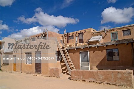 Kivas and ladders in Acoma pueblo, Sky City, New Mexico, USA