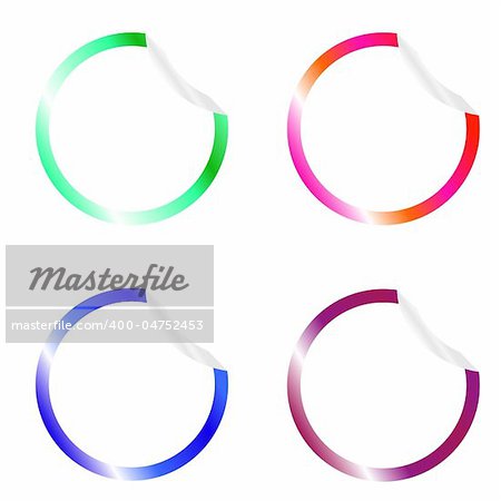 Vector illustration of different color stickers for your design. EPS 8