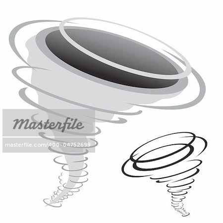 cartoon tornado isolated on the white background