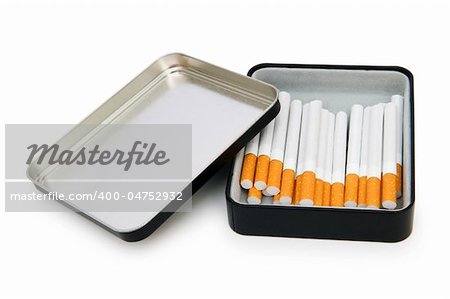 Smoking cigarettes isolated on the white background