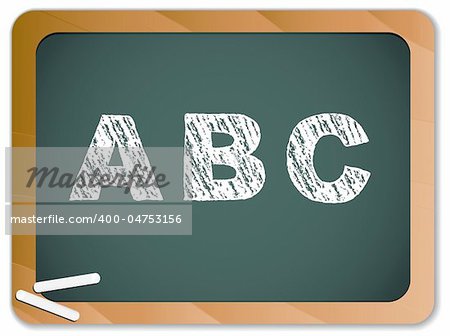 Vector - Chalk Alphabet on Blackboard