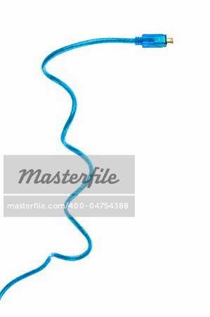 Blue USB Cable isolated on white background