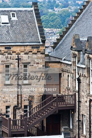 Edimburgh view from the castle, with typicals gray roofs