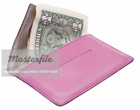 Pink Caluclator with Money Filled Wallet