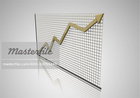 3d growth progress  arrow