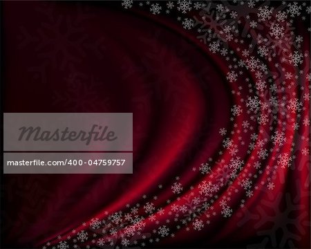 Winter red background with snowflakes. Vector illustration