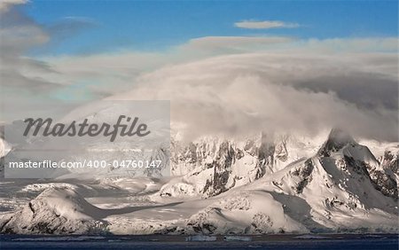 Beautiful snow-capped mountains against the sky