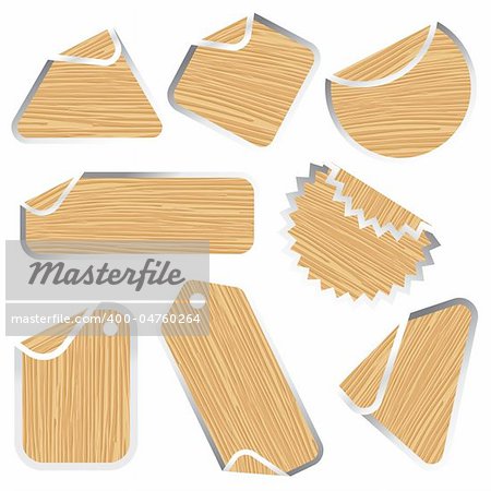 blank wooden signboard collection - vector illustration