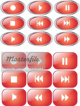 multimedia button - vector