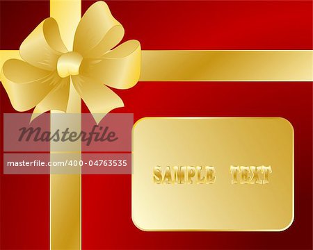 Gift card with a bow and a tape